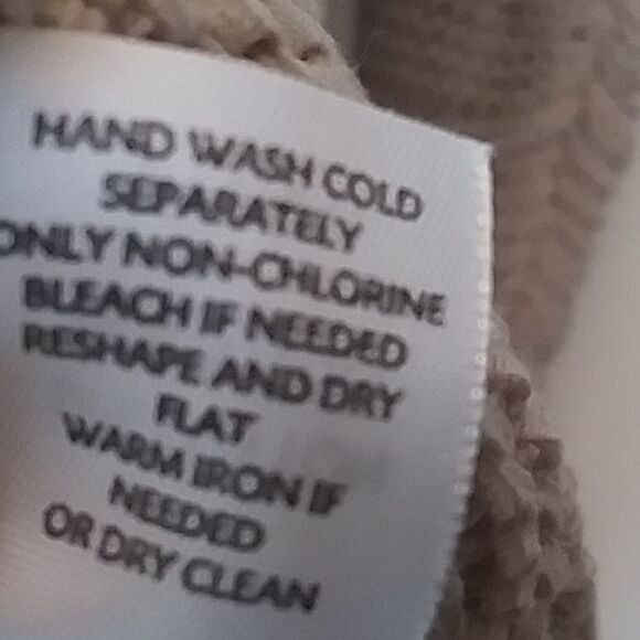 J.Jill. Oatmeal Color Wavy Pattern Rolled Ribbon Loose Knit Sweater - Picture 6 of 8